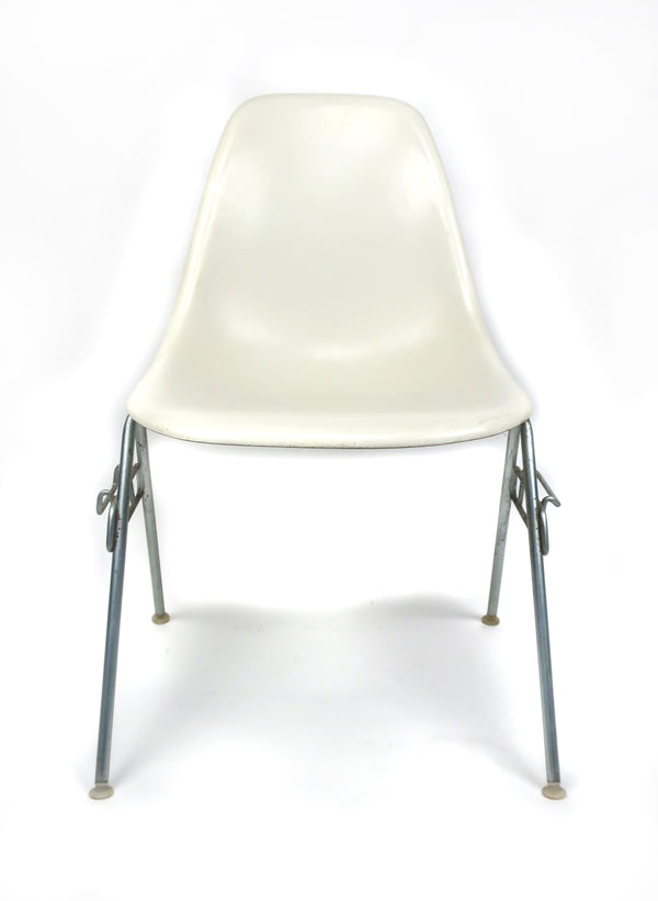 White Eames Stacking Chairs for Herman Miller - Set of Three