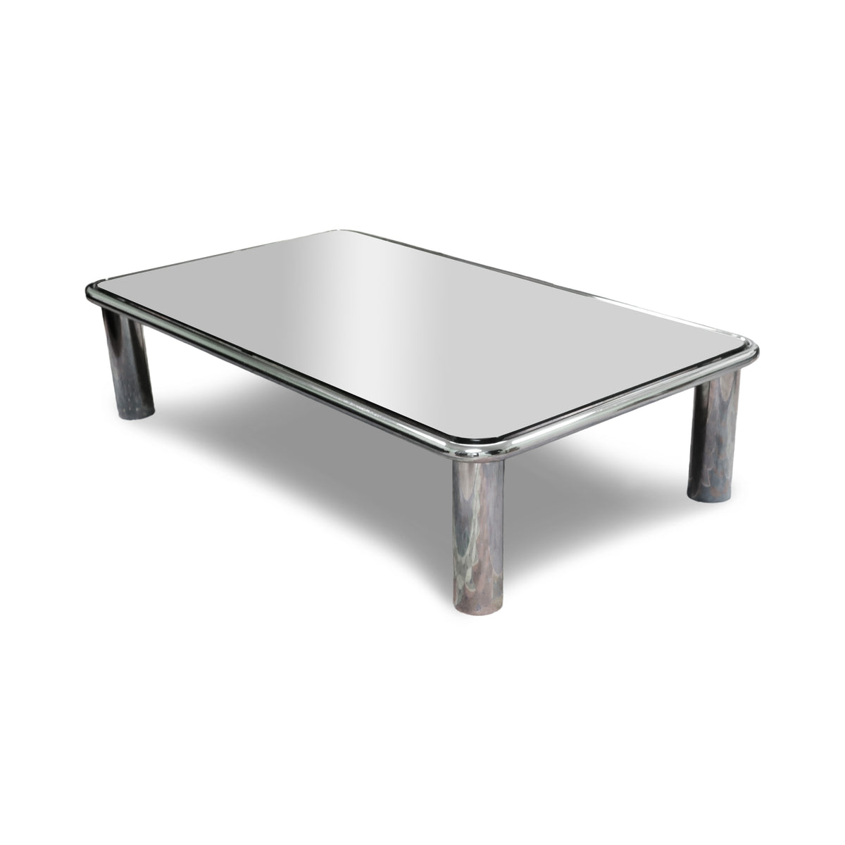 1968 Chrome and Glass Sesann Coffee Table by Gianfranco
