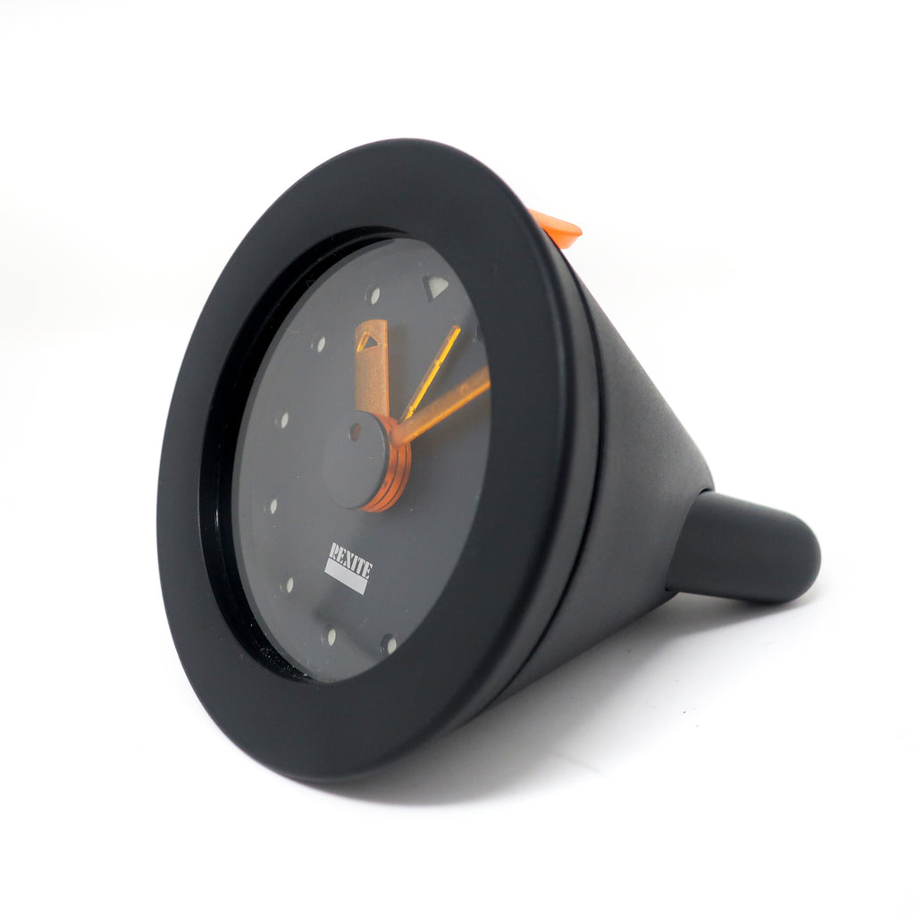 Black and Orange Vercingetorige Clock by Julian Brown for Rexite