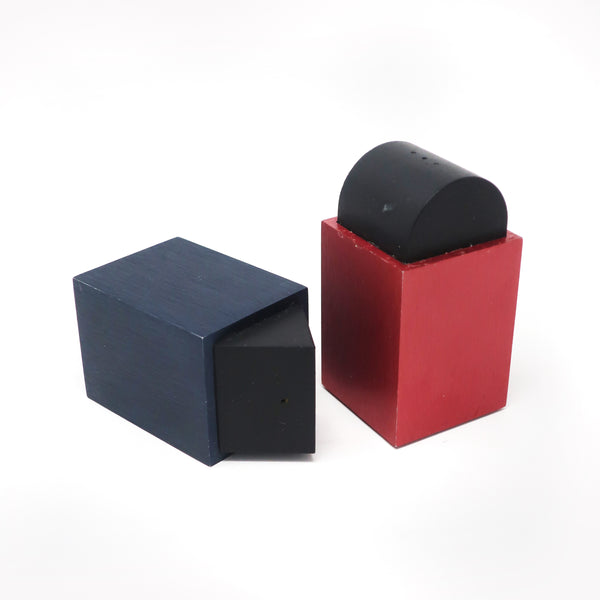 Post Modern Blue and Red Salt & Pepper by David Tisdale for Elika