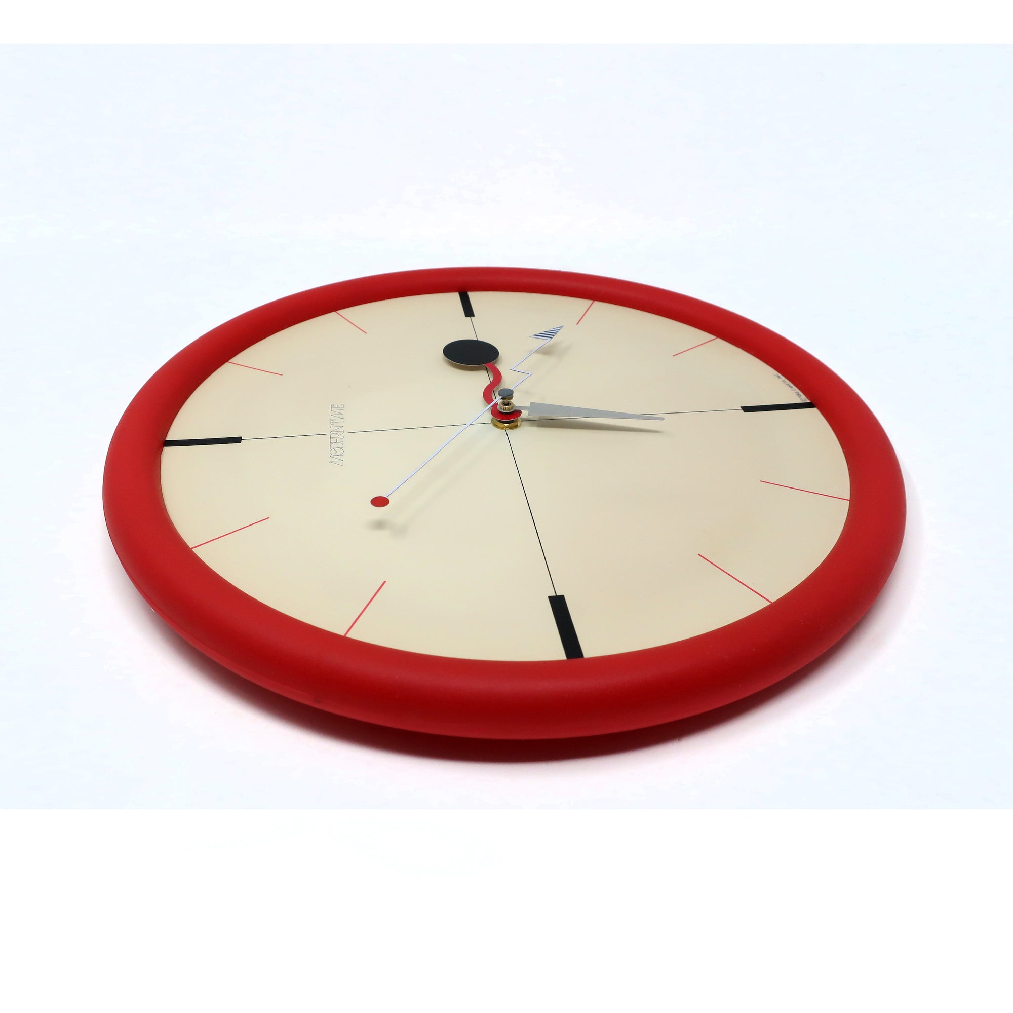 1980s Postmodern Red Canetti Wall Clock | Tenon Design