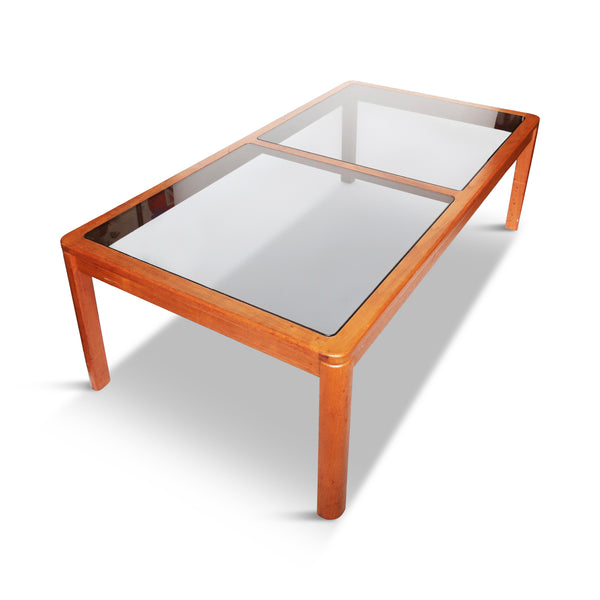 Danish Modern Teak and Smoked Glass Coffee Table by Uldum Mobelfabrik