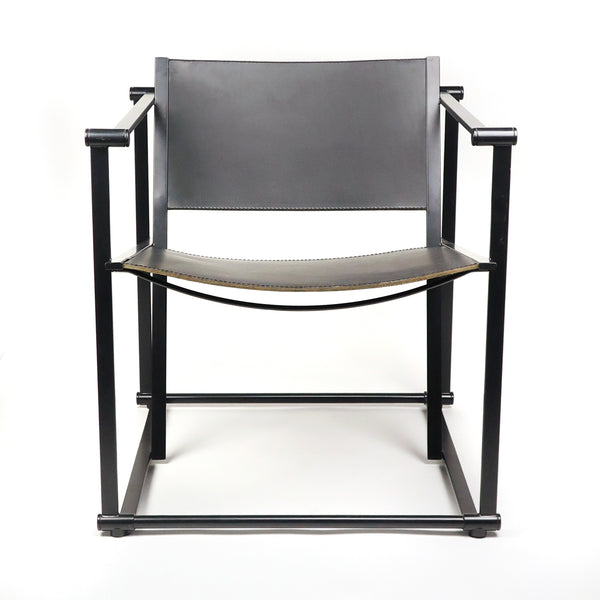 Black Leather FM62 Cube Chair by Radboud Van Beekum for Pastoe