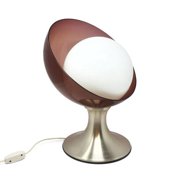 1970s Italian Space Age Lucite and Glass Table Lamp