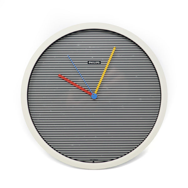 1980s Postmodern Philips Wall Clock