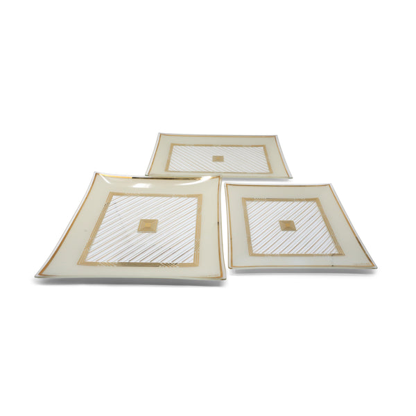 Georges Briard Mid-Century Modern Gold Glass Trays - Set of Three