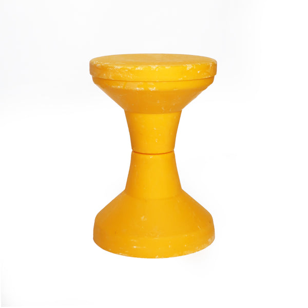 Vintage Danish Modern Yellow Tam Tam Style Plastic Stool