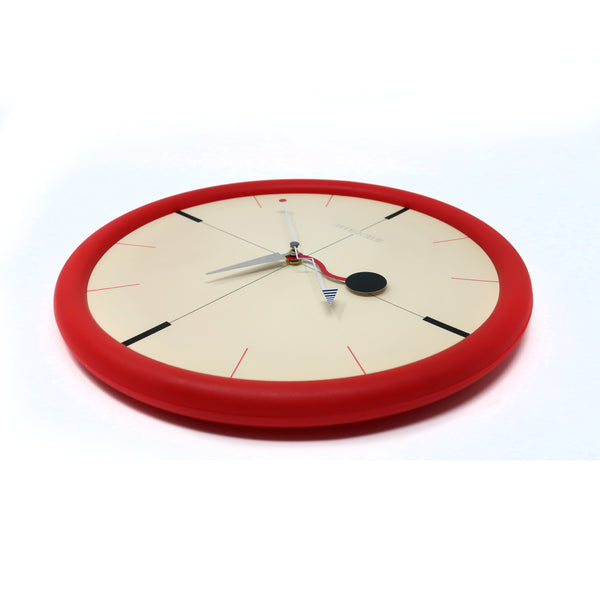 1980s Postmodern Red Canetti Wall Clock