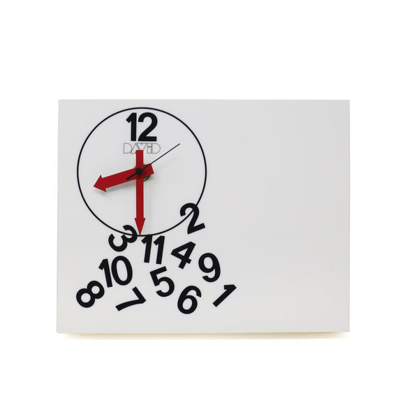 Vintage White FALLEN NUMBERS Wall Clock by David Davir