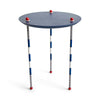 1980s French Postmodern Blue, White and Red Table by Olivier Villatte