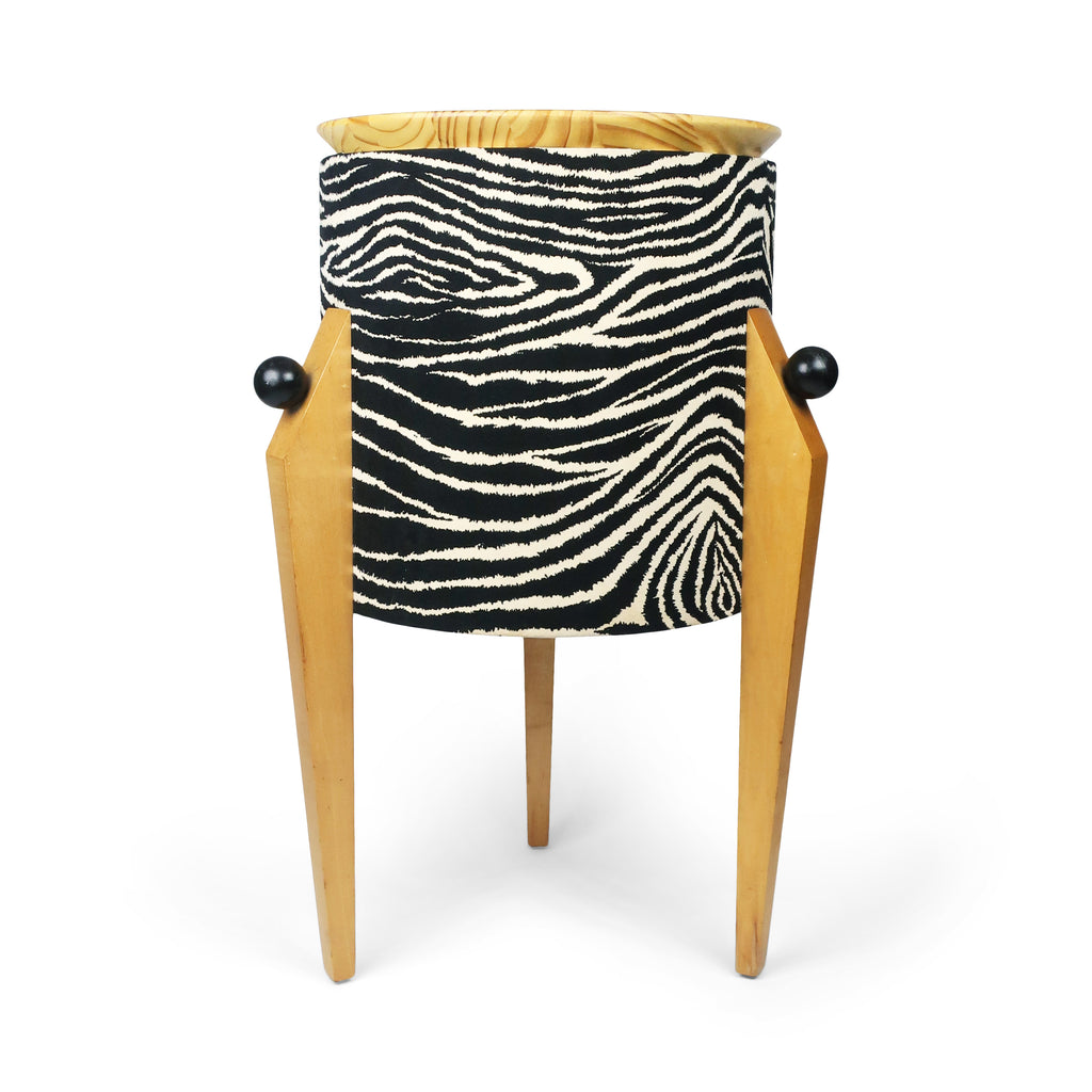 Postmodern Zebra Tripod Side Table