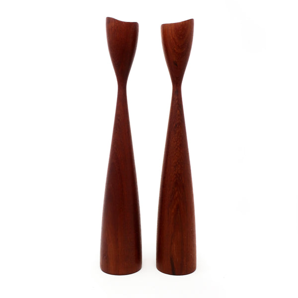 Pair of Danish Modern Teak Candleholders