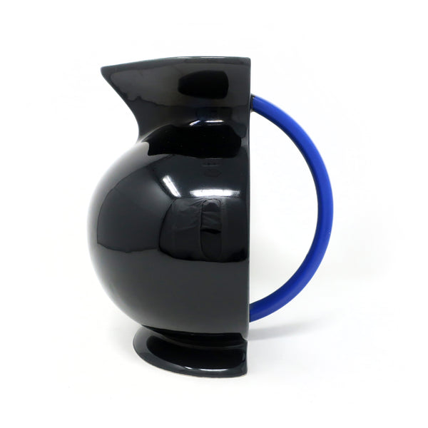 1980s Postmodern Black Ceramic Pitcher by Marco Zanini for Bitossi