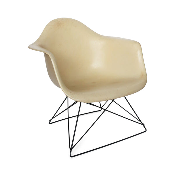 Vintage Parchment Eames Fiberglass Armchair for Herman Miller