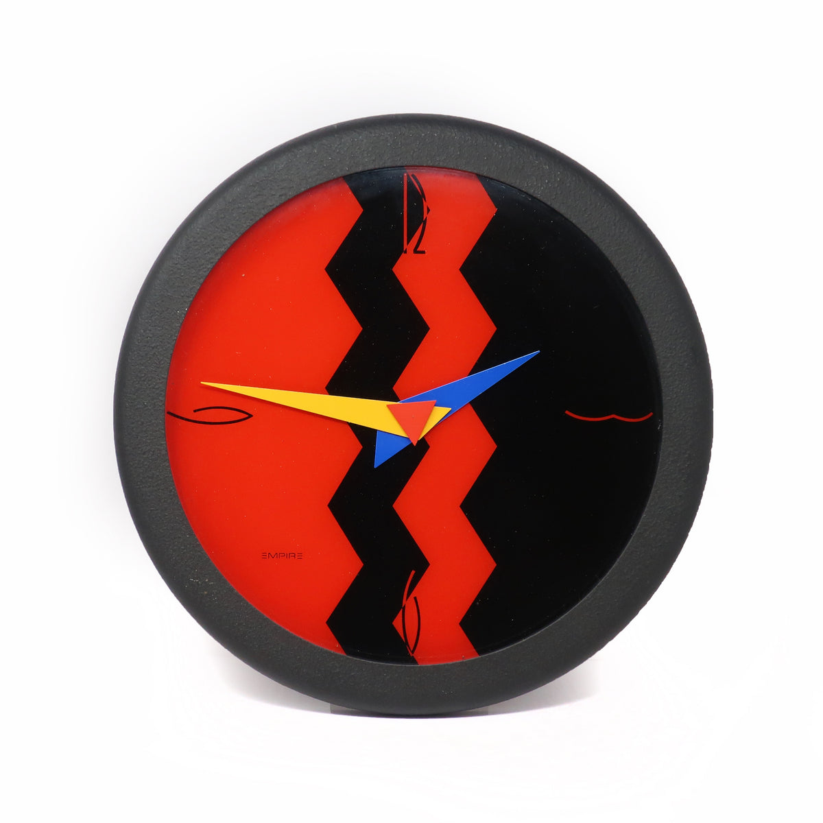 1980s Postmodern Black Empire Art Products Clock | Tenon Design