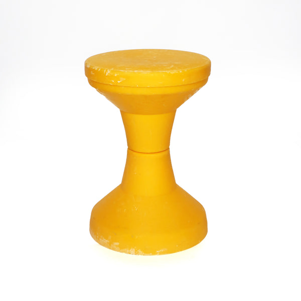 Vintage Danish Modern Yellow Tam Tam Style Plastic Stool