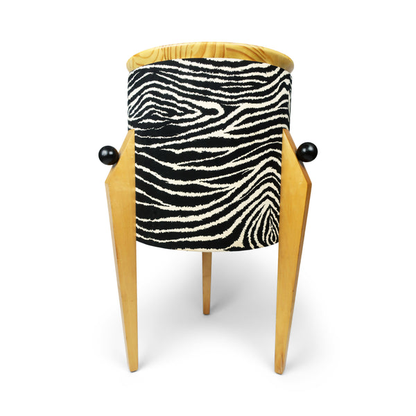 Postmodern Zebra Tripod Side Table