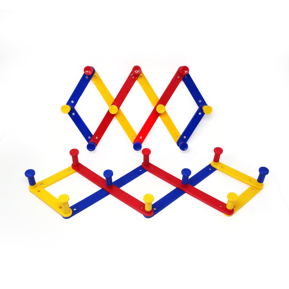 Pair of 1980s Primary Colored Expandable Coat Rack | Tenon Design