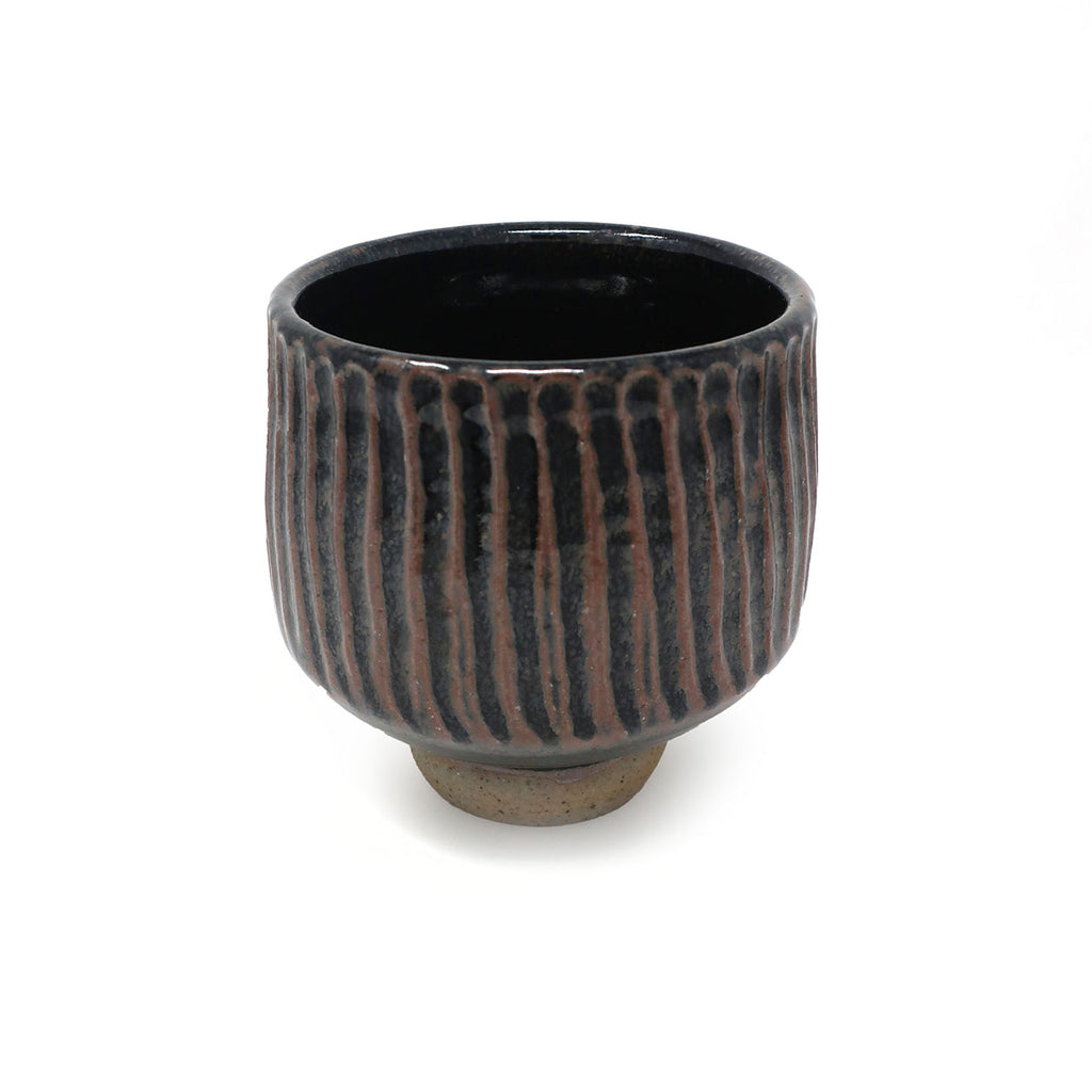 Handmade Black Striped Ceramic Vase