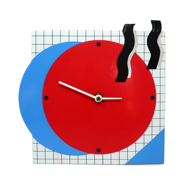 1980s Postmodern Geometric Wall Clock