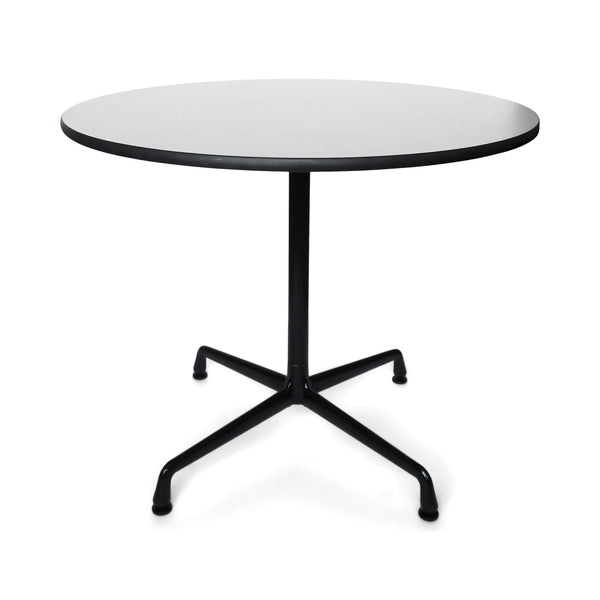 Tan & Black Eames Aluminum Group Table for Herman Miller