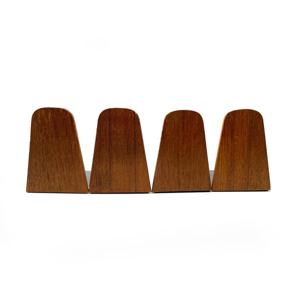 Set of Four Danish Modern Teak Bookends Attr. to Kai Kristiansen