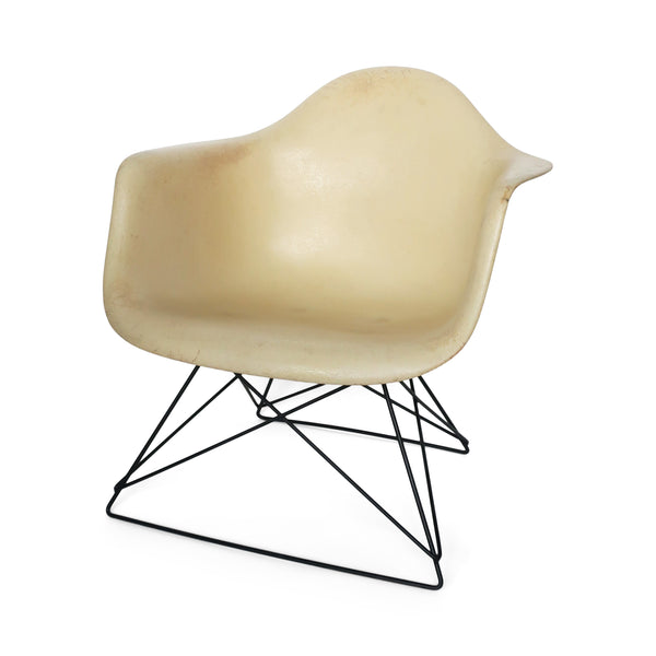 Vintage Parchment Eames Fiberglass Armchair for Herman Miller