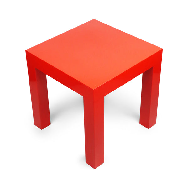 Vintage Red Plastic Parson Side Table