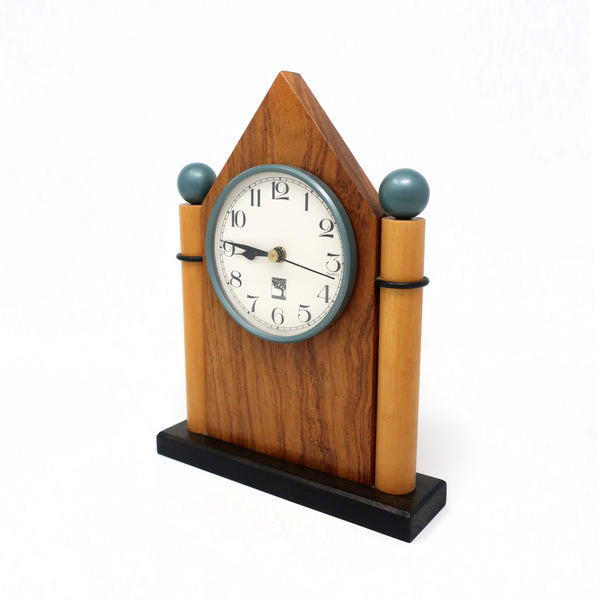 1990 Handmade Wood Mantle Clock by Kasnak Designs