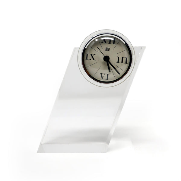 1980s Lucite Desk Clock by Feliceantonio Botta