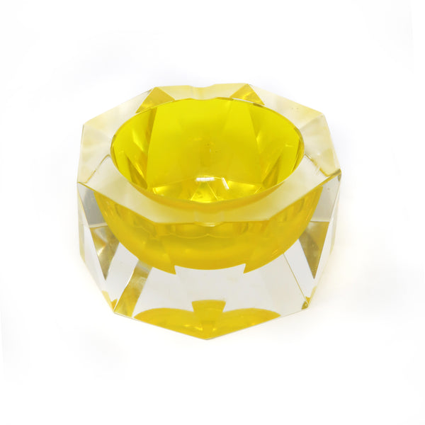 Yellow Mandruzzato Faceted Sommerso Ashtray