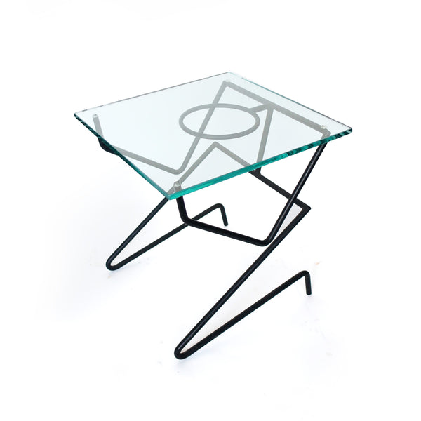 Postmodern Glass Figural Side Table