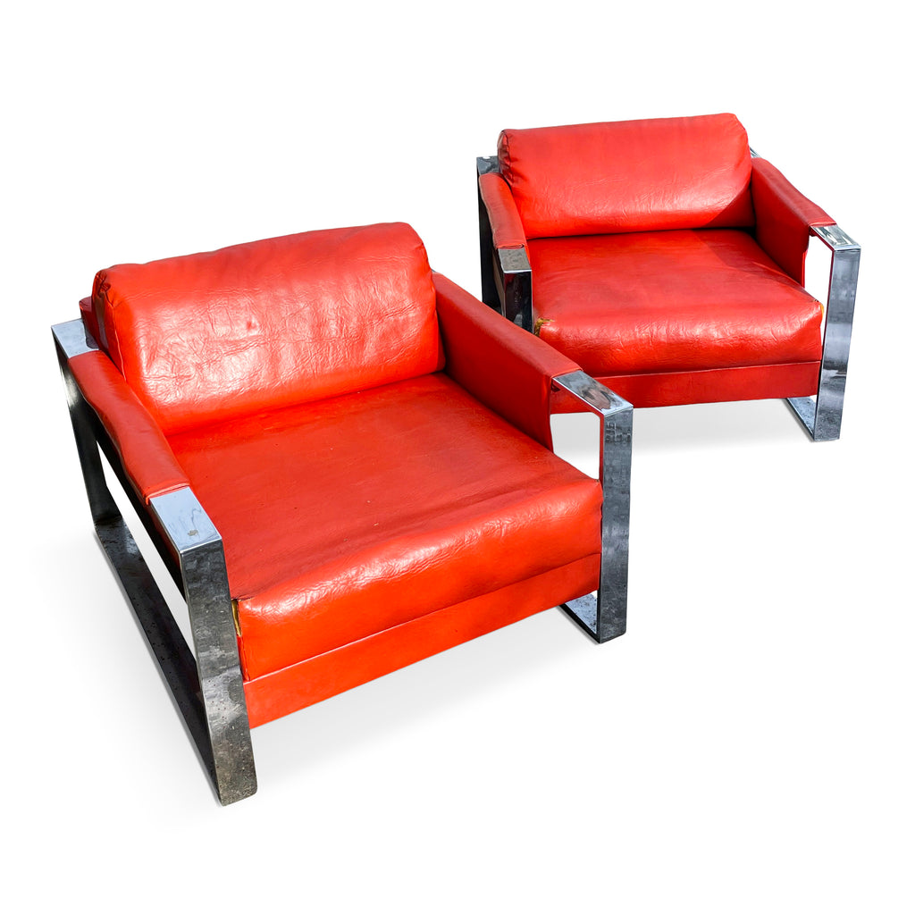 Pair of Chrome Lounge Chairs by Adrian Pearsall for Craft Associates