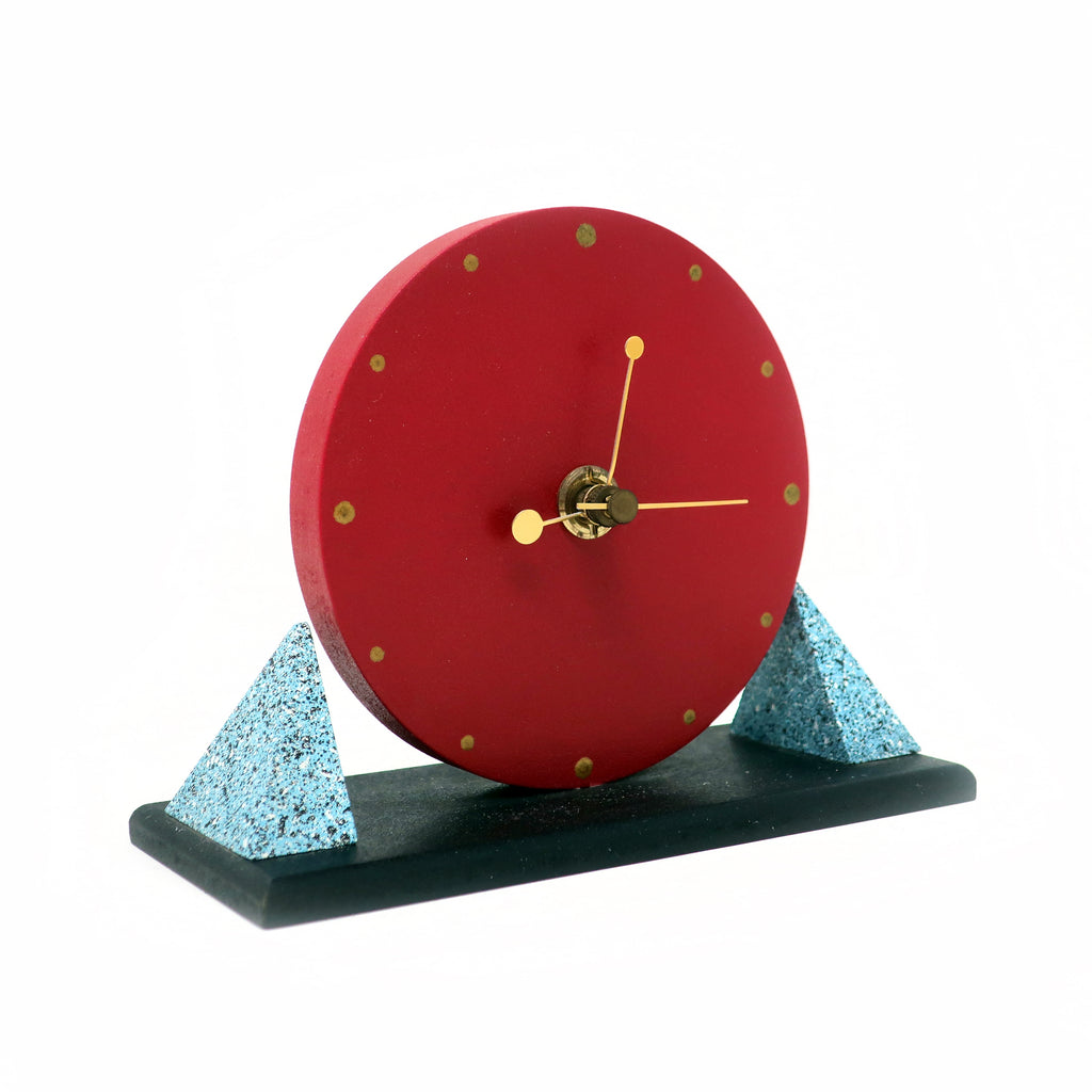 1980s Postmodern Red Desk Clock