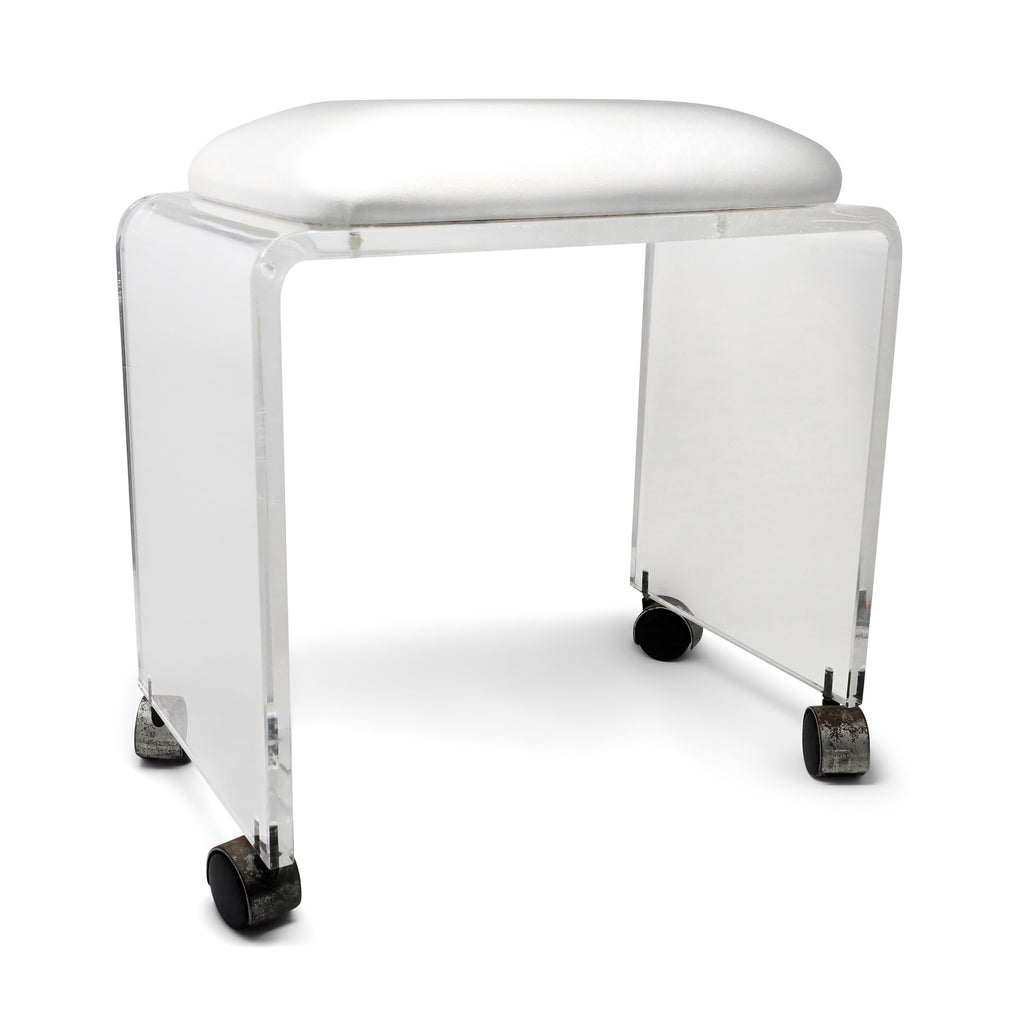 Vintage Lucite Waterfall Vanity Stool Tenon Design - Main Image