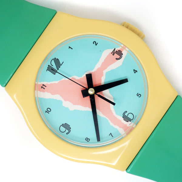 1980s Postmodern Wristwatch Wall Clock