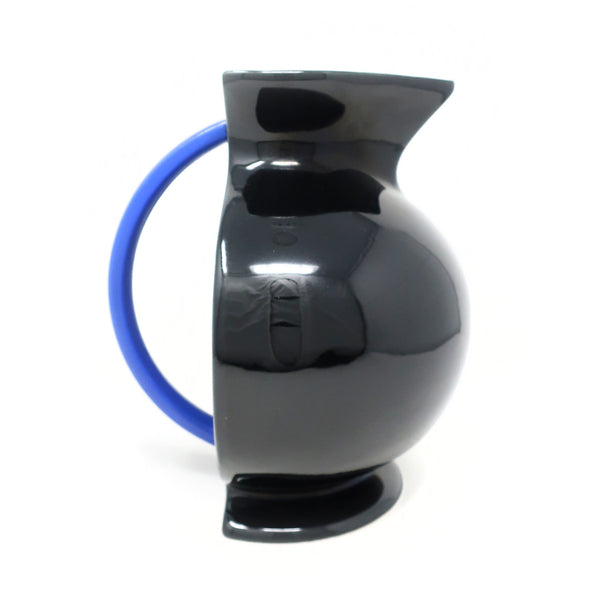 1980s Postmodern Black Ceramic Pitcher by Marco Zanini for Bitossi