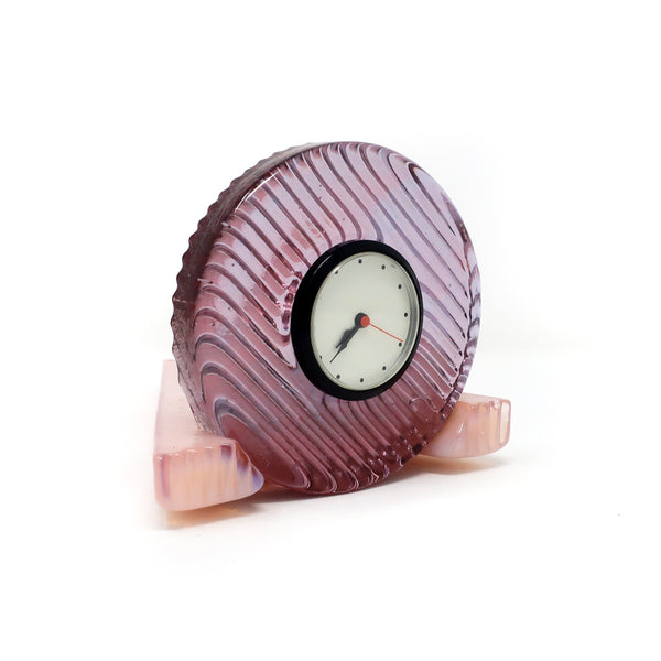 Postmodern Pink Glass Clock