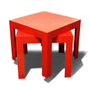 Pair of Vintage Red Plastic Parson Tables by Syroco