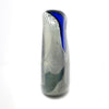 Gray and Blue Modern Studio Art Glass Vase