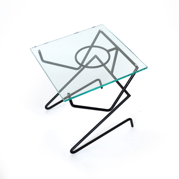 Postmodern Glass Figural Side Table