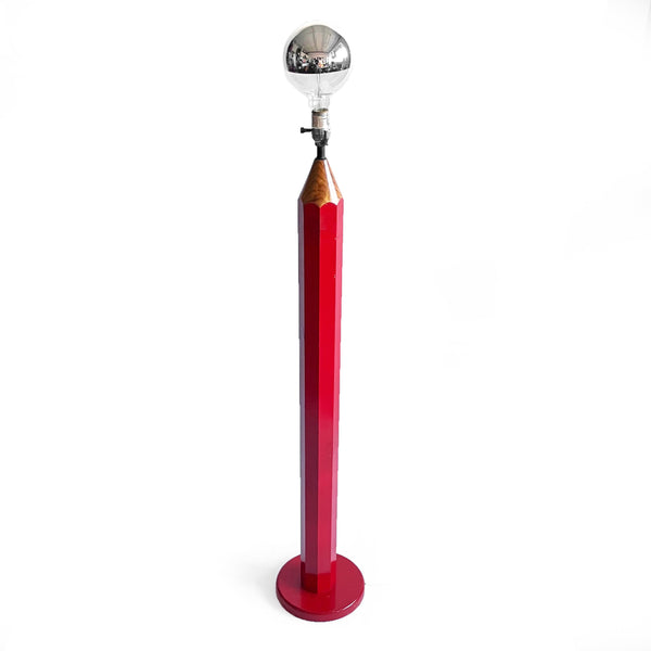 Vintage Red Lightolier Pencil Floor Lamp
