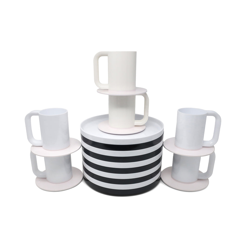 White & Black Dinnerware by Vignelli for Heller - Set of 22