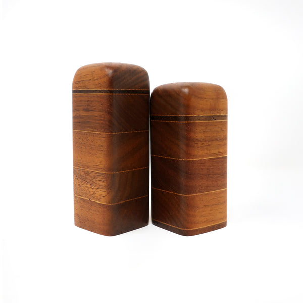 Vintage Handmade Wood Salt & Pepper Shakers