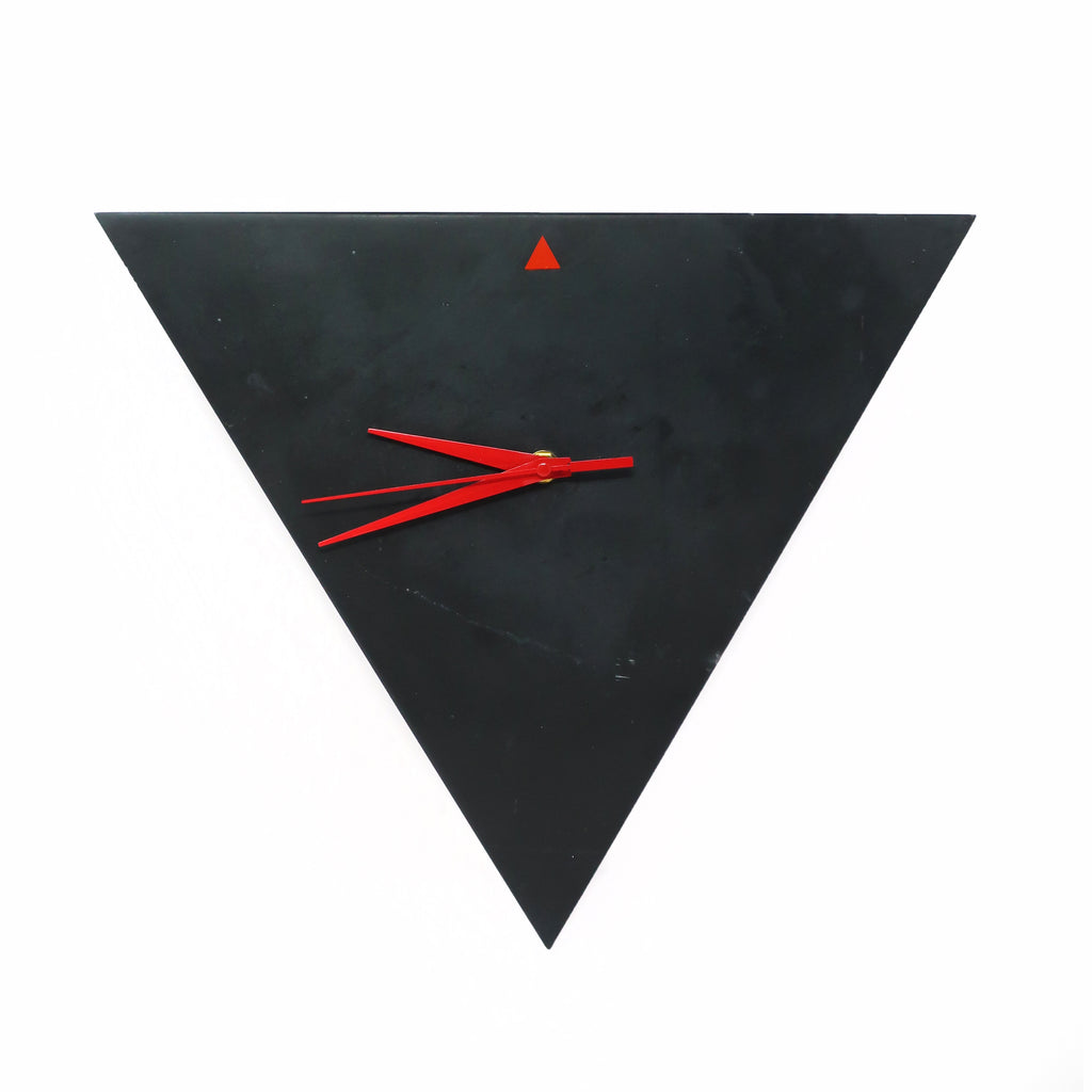 1980s Postmodern Triangular Italian Slate Wall Clock