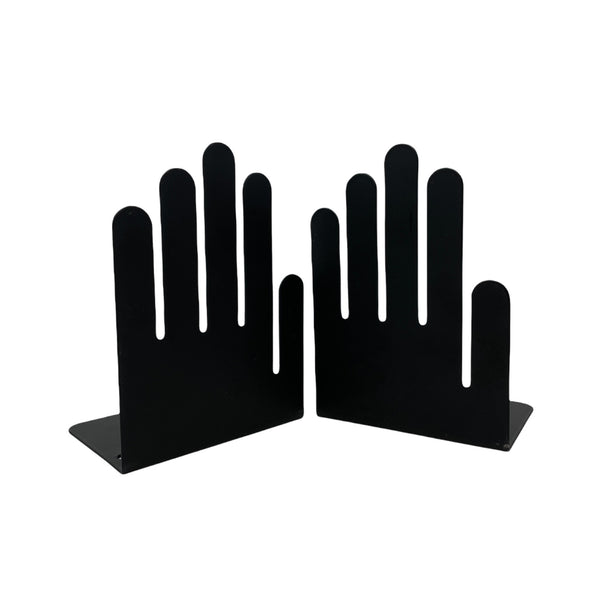 Pair of Black Metal Hand Bookends by Spectrum Designs