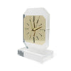 1980s Lucite & Brass Table Clock