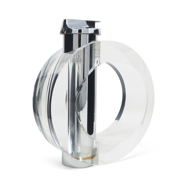 1970s Lucite and Chrome Table Lighter by Felice Antonio Botta