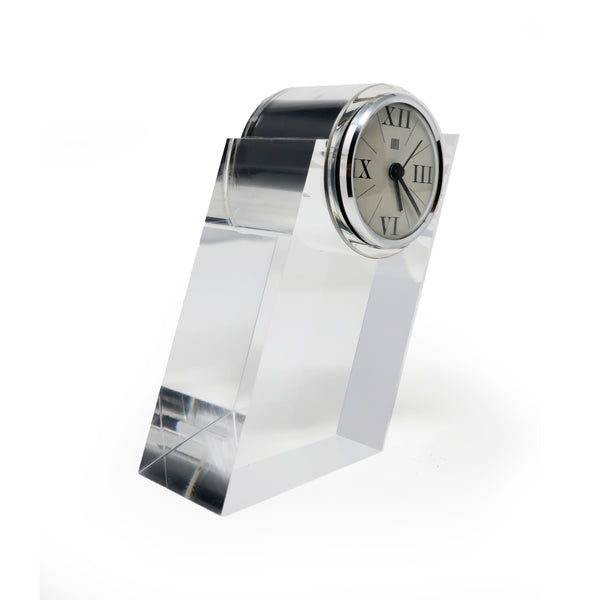 1980s Lucite Desk Clock by Feliceantonio Botta