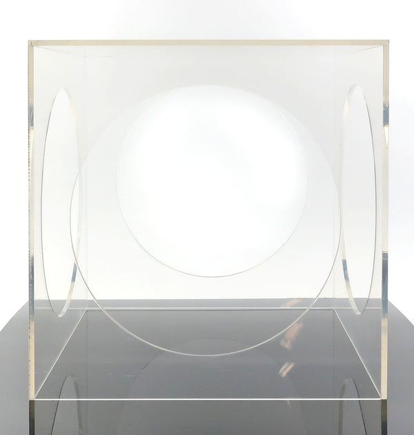Hollywood Regency Geometric Lucite Side Table
